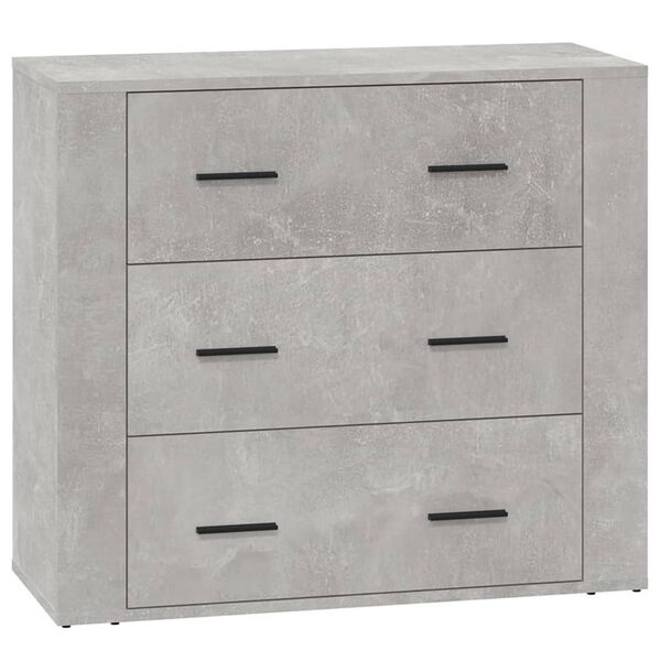 vidaXL Buffet Gris b&eacute;ton 80x33x70 cm Bois d'ing&eacute;nierie