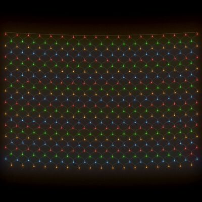 vidaXL Filet lumineux coloré de Noël 3x3 m 306 LED Intérieur/extérieur