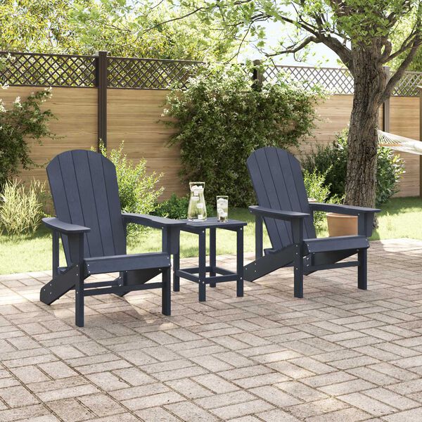 vidaXL Mobilier de jardin lounge 3 pcs Bleu marine 38 x 38 x 46 cm
