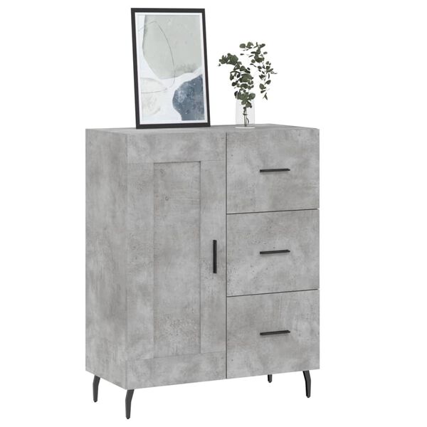 vidaXL Buffet gris b&eacute;ton 69,5x34x90 cm bois d'ing&eacute;nierie