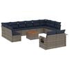vidaXL Ensemble de canap&eacute; de jardin 13 pcs avec coussins gris r&eacute;sine tress&eacute;e