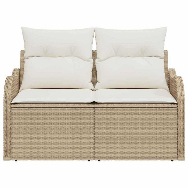 vidaXL Canapé de jardin Beige 121 x 62 x 69cm polyrotin