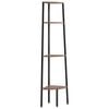 vidaXL &Eacute;tag&egrave;re d'angle &agrave; 4 niveaux Marron fonc&eacute; et noir 45,5 x 31,5 x 150 cm