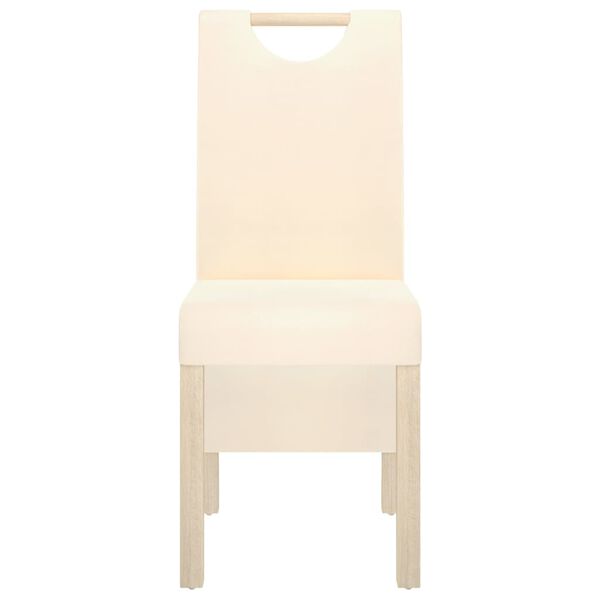 vidaXL Chaises &agrave; manger lot de 4 cr&egrave;me tissu