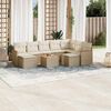 vidaXL Salon de jardin avec coussins 10 pcs beige r&eacute;sine tress&eacute;e