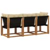 vidaXL Canap&eacute; d&rsquo;ext&eacute;rieur milieu et coin avec coussin 3 Pi&egrave;ce Naturel