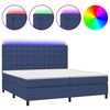 vidaXL Sommier &agrave; lattes de lit et matelas et LED Bleu 200x200 cm Tissu