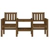 vidaXL Banc de jardin avec table 2 places brun miel bois massif de pin