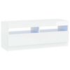 vidaXL Meuble TV LED Blanc brillant Bois d'ing&eacute;nierie