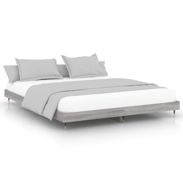vidaXL Cadre de lit sans matelas sonoma gris 160x200cm bois ingénierie
