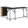 vidaXL Bureau Ch&ecirc;ne noir 141 x 141 x 75 cm Bois d'ing&eacute;nierie