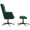vidaXL Chaise de relaxation avec tabouret Vert fonc&eacute; Velours