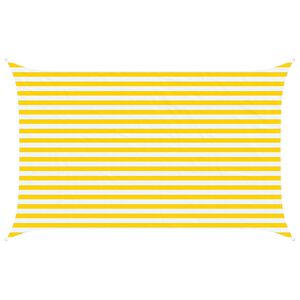 vidaXL Voile d'ombre Jaune et blanc 4 x 2,5 m 100 % polyester Oxford