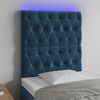 vidaXL T&ecirc;te de lit &agrave; LED Bleu fonc&eacute; 80x7x118/128 cm Velours