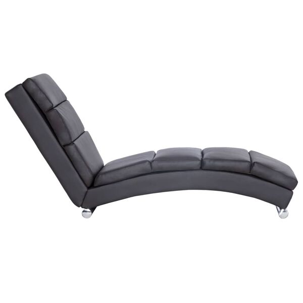 vidaXL Chaise longue Gris Similicuir