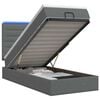 vidaXL Lit coffre avec matelas et LED Gris fonc&eacute; 100 x 200 cm Tissu