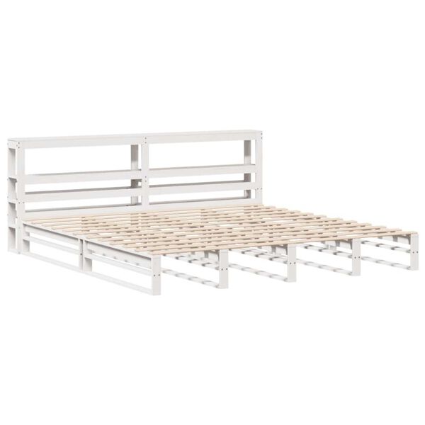 vidaXL Cadre de lit sans matelas blanc 180x200 cm bois massif de pin