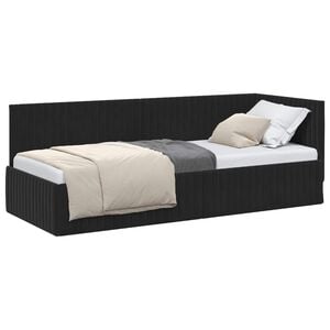 vidaXL Cadre de lit d'angle Noir 80 x 200 cm Velours