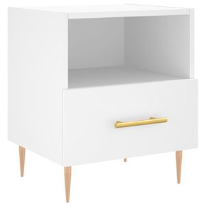 vidaXL Table de chevet blanc 40x35x47,5 cm bois d&rsquo;ing&eacute;nierie