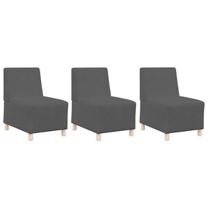 vidaXL Unit&eacute; de Sofa Modulaire Sans Accoudoirs 3 pcs Gris fonc&eacute;