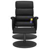 vidaXL Fauteuil inclinable de massage avec repose-pied noir similicuir