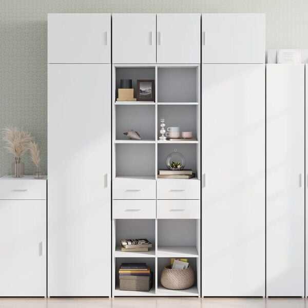 vidaXL Armoire de rangement blanc 70x42,5x225 cm bois d'ing&eacute;nierie