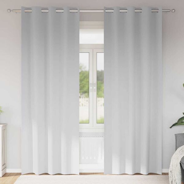 vidaXL Rideaux occultants avec anneaux 2 pcs Gris p&acirc;le 225 x 140 cm