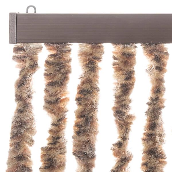 vidaXL Rideau anti-mouches beige et marron foncé 100x220 cm chenille