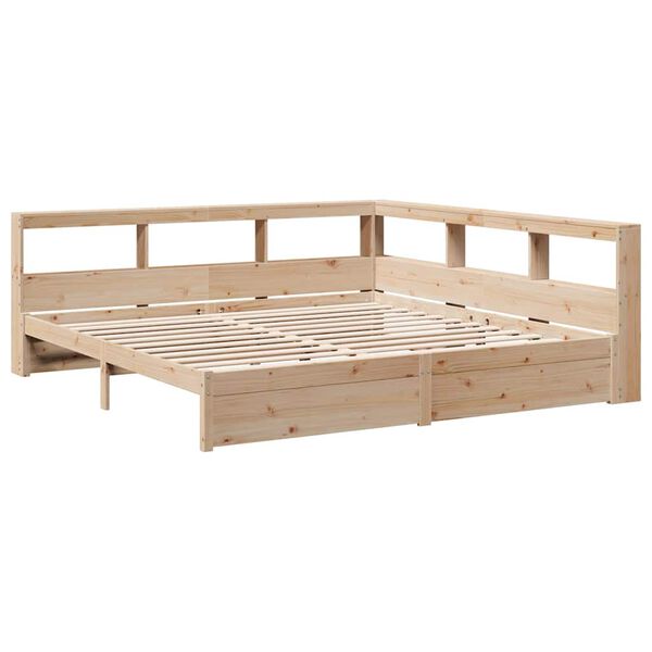vidaXL Lit biblioth&egrave;que sans matelas 200x200 cm bois massif de pin