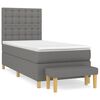 vidaXL Sommier &agrave; lattes de lit avec matelas Gris fonc&eacute; 80x200 cm Tissu