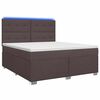 vidaXL Lit boxspring avec matelas Marron fonc&eacute; 140 x 200 cm Tissu