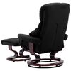 vidaXL Fauteuil inclinable et repose-pied Noir Similicuir bois courb&eacute;