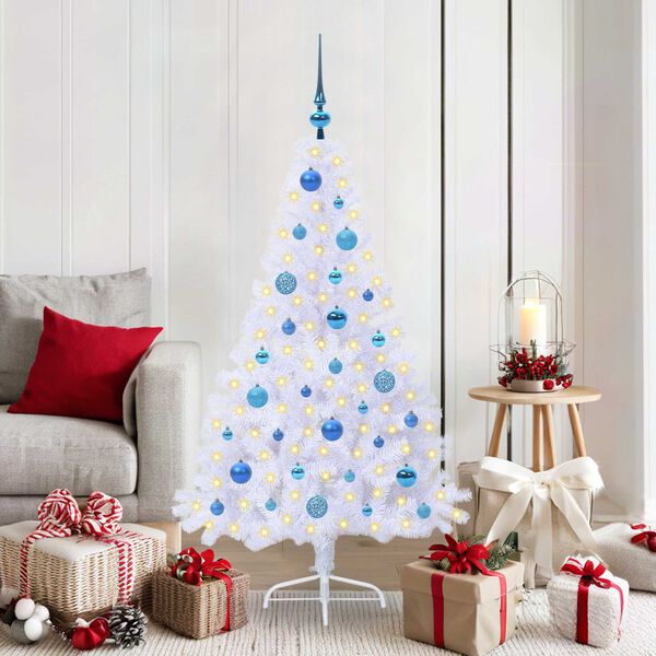 vidaXL Sapin de No&euml;l artificiel avec 150 LED Blanc 150 cm PVC et Acier