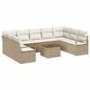 vidaXL Ensemble de canap&eacute; de jardin 10 pc Beige et cr&egrave;me polyrotin