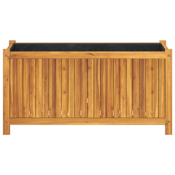 vidaXL Jardini&egrave;re avec doublure 99,5x38x50 cm bois massif d'acacia