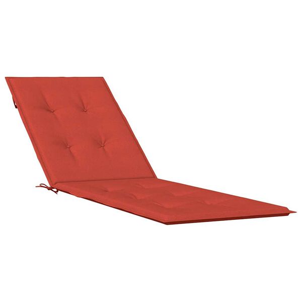 vidaXL Coussin de chaise longue rouge mélangé (75+105) x 50 x 4 cm tissu