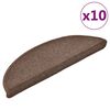 vidaXL Tapis d'escalier 10 pi&egrave;ces 56 x 17 x 3 cm marron caf&eacute; demi-rond