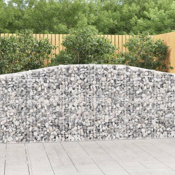 vidaXL Paniers &agrave; gabions arqu&eacute;s 5 pcs 400x50x100/120 cm Fer galvanis&eacute;