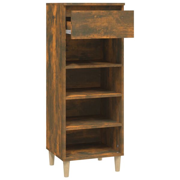 vidaXL Armoire &agrave; chaussures Ch&ecirc;ne fum&eacute; 40x36x105 cm Bois d'ing&eacute;nierie