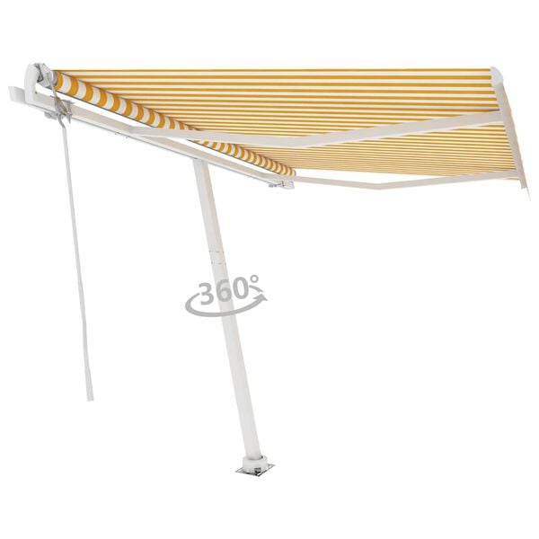 vidaXL Auvent automatique sur pied 300x250 cm Jaune/Blanc