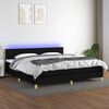 vidaXL Sommier &agrave; lattes de lit et matelas et LED Noir 200x200 cm Tissu