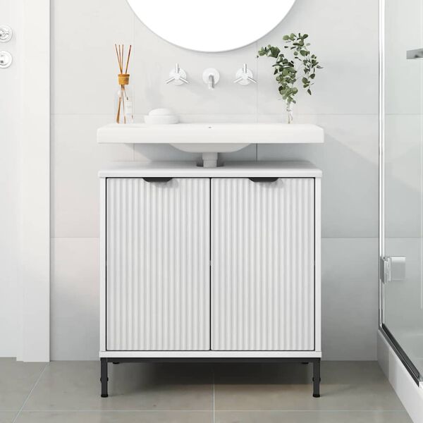 vidaXL Meuble de Lavabo de Salle de Bain Blanc 60,5 x 33,5 x 61 cm
