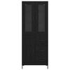 vidaXL Haut Armoire avec tiroir 2 pcs Ch&ecirc;ne noir Bois d'ing&eacute;nierie