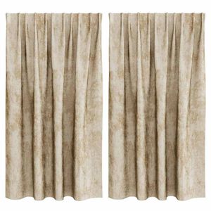 vidaXL Rideaux en velours 2 pc Cr&egrave;me 140 x 140 cm Velours