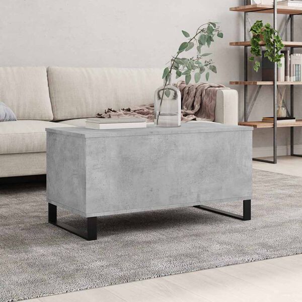 vidaXL Table basse Gris béton 90x44,5x45 cm Bois d'ingénierie