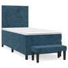 vidaXL Sommier &agrave; lattes de lit avec matelas Bleu fonc&eacute; 100x200 cm