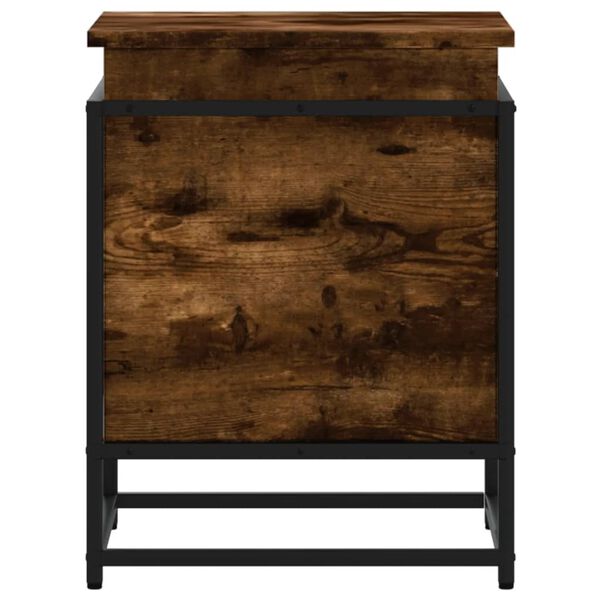 vidaXL Boîte de rangement avec couvercle chêne fumé bois d'ingénierie