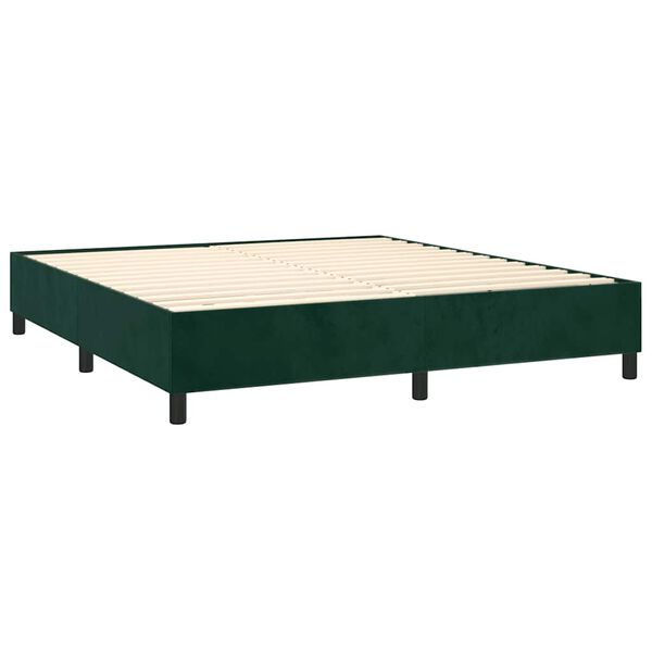 vidaXL Sommier &agrave; lattes de lit et matelas Vert fonc&eacute; 200x200cm Velours