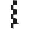 vidaXL &Eacute;tag&egrave;re d'angle murale noir 32x32x127,5 cm bois d'ing&eacute;nierie