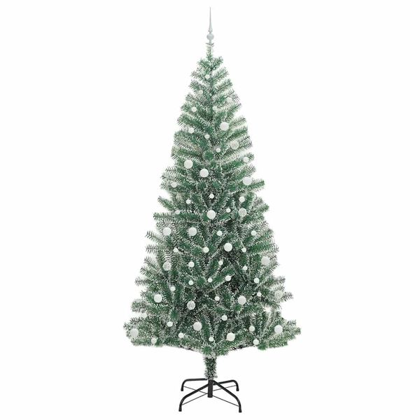 vidaXL Arbre de No&euml;l artificiel floconn&eacute; de neige avec lumi&egrave;re LED